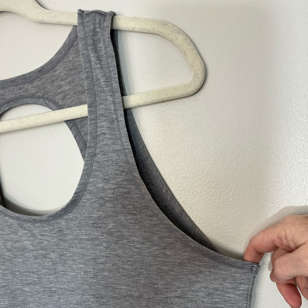 Athleta Women’s Gray Oversized Open Back Tank Top Size S Activewear Yoga - Picture 3 of 9